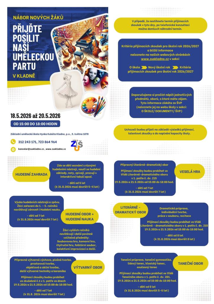 Přijímací zkoušky Kladno